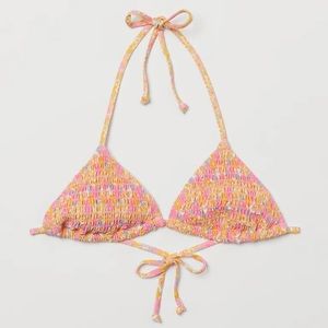 NWT H&M Triangle Bikini Top Pink Floral